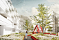 Overhoeks, Amsterdam - Buro Sant en Co : Overhoeks is een nieuwe compacte stadswijk in Amsterdam. Buro Sant en Co ontwierp de buitenruimtes die Overhoeks in een weldadige groene jas steekt.