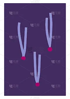 矢量插图与手画的极简形状。平面概念与抽象元素(三云杉针)垂直冬季海报和圣诞贺卡