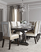 -67AQ   Alden Trestle Dining Table Brittney Mirrored Dining Chair