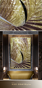 纯手绘珐琅彩装饰画立体玄关轻奢挂画餐厅软装壁画现代抽象线条画-tmall.com天猫