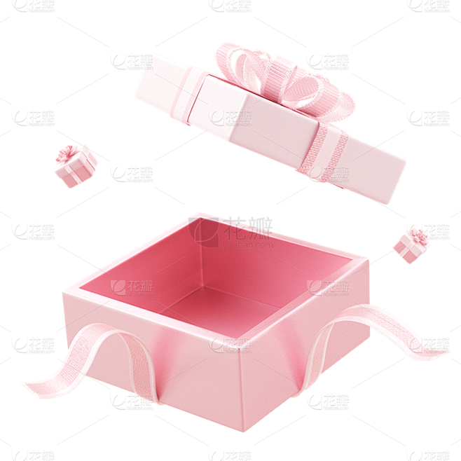 促销活动电商3D立体粉色礼盒