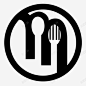 刀子圆形叉子黑色厨房logo图标 设计图片 免费下载 页面网页 平面电商 创意素材