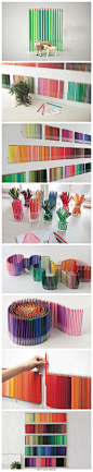 【500种颜色的铅笔】这是FELISSIMO (芬理希梦)出品的500色铅笔 (500 Colored Pencils)，算得上是现在世界上颜色最多的彩色铅笔了，集合了人肉眼能够分辨的500种色彩。最后一张，可作一幅装饰画喇！ 