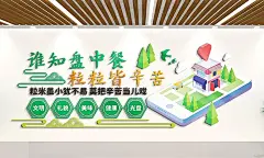 谁知盘中餐粒粒皆辛苦食堂文化墙学校