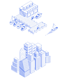 building city corporate flat graphic ILLUSTRATION  Isometric vector