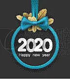 2020,灰色,新年前夕,背景,圆形,闪亮的,蝴蝶结,缎子,蓝色,边框