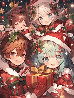 Ai绘画 | 圣诞节情侣 头像壁纸