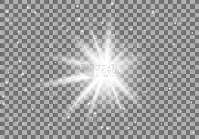 新的现实辉光效果。星星闪耀着光芒。矢量插图EPS 10