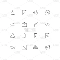 轮廓,直的,计算机图标,舞台,忠告,图像,矢量,云,铃,分享