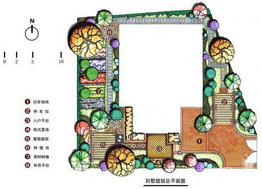 欧式别墅庭院景观设计方案图