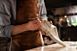 Close up of a male shoemaker drawing design Free Photo