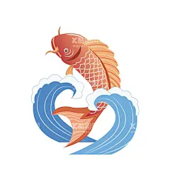 锦鲤  - 源文件下载【酷图网】锦鲤,失量锦鲤,卡通锦鲤,红锦鲤,卡通鲤鱼,红鲤鱼,手绘锦鲤,国潮锦鲤,