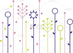 简单抽象的春花设计