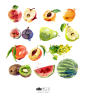Fruits-Set手绘水果元素_PNG：