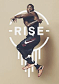 Nike Rise Campaign Identity ○ Studio: Bureau Borsche ○ Location: Germany ○ Client: Nike ↪
