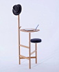 芝加哥新保守主义木质传统简洁办公家具设计-该系列包括一个衣帽架，爱情座椅，高桌---酷图编号1133250