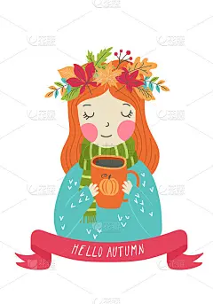 Hello Autumn贺卡设计