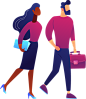扁平化UI人物插画PNG免抠图
