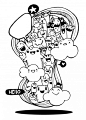 可爱小怪兽涂鸦手绘插画矢量图素材