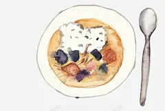 手绘食物汤匙 创意素材