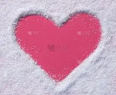 雪,心型,粉色,背景,里面,贺卡,留白,搓碎干酪,图像