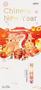 2025蛇年春节初二回娘家大气中国风海报