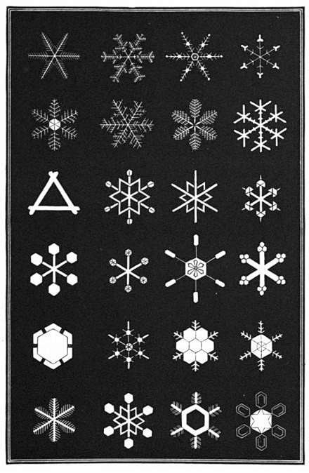 1863年绘制的《Snowflakes》...
