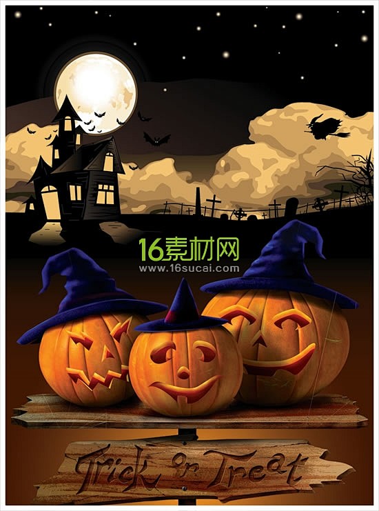 万圣节南瓜灯PSD