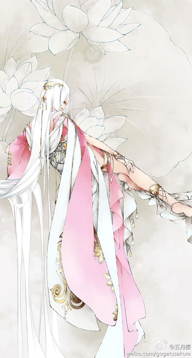 ｛花未向晚。｝五月樱/绘 古风手绘美人