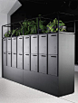 Raised lockers for better access - plants used to bring designs to life: 