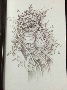 足金蟾手稿纹身图案_66纹身图库北京纹身穿孔tattoo采集到神兽 山海经