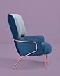 Cotton armchair by Eli Gutierrez studio / Missana #MetalChair