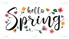 春天,绘画插图,文字,矢量,你好,可爱的,贺卡,清新,复古风格,模板