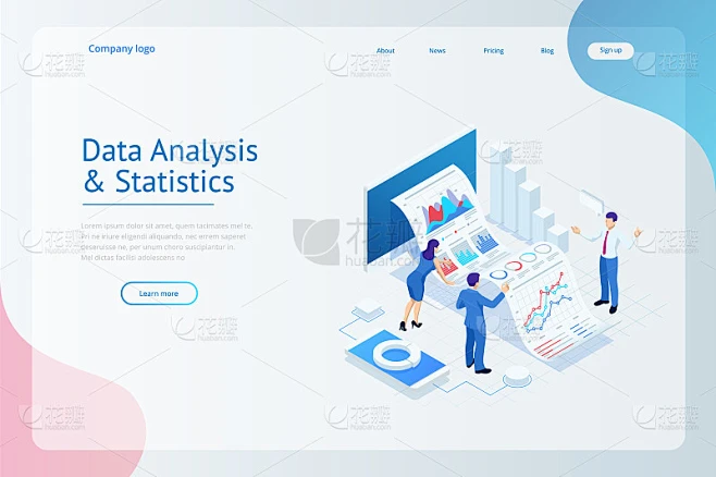 Isometric Expert team for Data Analysis, Business 素材-花瓣网