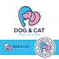 狗和猫宠物店标志模板图片素材