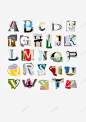碎纸片拼成的字母高清素材 免费下载 设计图片 页面网页 平面电商 创意素材 png素材