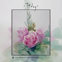 水彩玫瑰花 