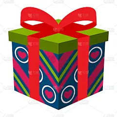 彩色礼品盒图标具有平面设计风格，平面色彩。