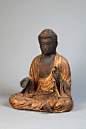 Seated Amida Buddha. Japan, Kamakura Period, 13th Century. Hinoki wood. 21.25 x 17.3 x 14.1 inches (54 x 44 x 36 cm).: 