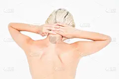 脖子,痛苦,女人,美,水平画幅,美人,白人,青年人,白色