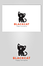 剪纸黑猫LOGO设计矢量素材-众图网