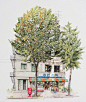 【插画】即将消失的杂货店/细腻唯美，充满文艺气息。韩国插画师Mee Kyeoung Lee。
#搜罗品牌# ​