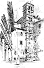 外立面,Paolo Malatesta,Giovanni Boccaccio,佛罗伦萨钟塔,白色,图像,矢量,雕刻图像,复古,站