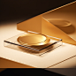 Acrylic plate, gold, geometry, minimalism, technical 3D, surrealism, photography, maximum resolution, maximum perfectionism, composition of reality, professional photography, maximum focus, master's technology, best quality, flawless results, best clarity