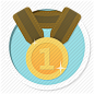 acknowledge, acknowledgement, award, badge, best, challenge, conquest, cup, first, game, gamification, gold, hero, medal, premium, prize, quality, rank, ranking, reward, star, success, trophy, victory, win, winner icon