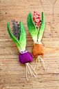 felt embroidery hyacinth by PieniSieni フェルト刺繍のヒヤシンス