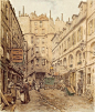 捷克艺术家Tavik Frantisek Simon（1877-1942）街景速写手绘
