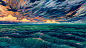 General 4000x2250 digital art digital painting sea Hangmoon sky sunlight water waves clouds nature outdoors DeviantArt