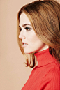 People 1470x2206 women actress brunette long hair Zoey Deutch portrait face portrait display profile turtlenecks red clothing brown eyes simple background red sweater open mouth