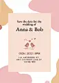 Simple Literary Style Color Block Element Wedding invitation